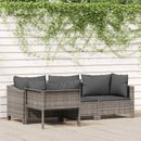 Garden Sofa with Cushion Grey Poly Rattan Patio Furniture Multi Models vidaXL