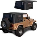 Jeep Wrangler TJ Soft top Replacement, 1997-2006, w/ Tinted Windows, Black Denim