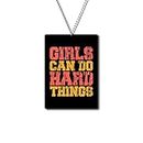 DOTME® Girls Can You Do Motivational Quotes Printed Car Decorative Hanging Accessories Interior Double Multicolored (L x H 2.1 x 3 Inch)