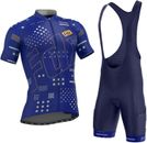 FDX Men’s Summer Cycling Suit Short Sleeve Cycling Jersey with 3D Gel Padded Bib
