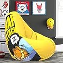 ComfyBean Bag with Beans Filled XXXL- Official: Garfield Bean Bags - for Young Adults - Max User Height : 5-5.8 Ft.-Weight : 60-70 Kgs (Model: Garfield_Artwork-5 - Yellow) (Faux Leather)