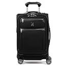 Travelpro Platinum Elite Softside Expandable Luggage, 8 Wheel Spinner Suitcase, USB Port, Fits up to 15" Laptop, Men and Women, Business Plus, Shadow Black, Carry-On 20-Inch, Platinum Elite Softside