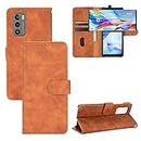 SHJ Mobile Phone Cases For LG Wing 5G Solid Color Skin Feel Magnetic Buckle Horizontal Flip Calf Texture PU Leather Case with Holder & Card Slots & Wallet Phone Accessories