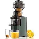 Masticating Juicer Machines, 150W 3.5-inch (88mm) Slow Cold Press Juicer with Large Feed Chute, Electric Masticating Juicers for Vegetables and Fruits, Easy to Clean with Brush