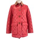 Mycra Pac NWT Water Repellent Quilted Barn Jacket Size Small in Solid Red