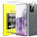 Samsung Galaxy S20 Plus Tempered Glass Screen Protector and Camera Lens Protector [Fingerprint Recognition] HD Clear Bubble Free 9H Hardness Tempered Glass for Galaxy S20+ 6.7 inch [2+2Pack]
