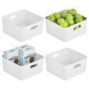 mDesign Medium Metal Kitchen Storage Container Bin Basket w/ Handles Metal in White | 6 H x 12 W x 12 D in | Wayfair 21795MDK