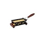 Boska Raclette Cheese Vienna - Raclette Grill 2 Persons on Teawarmers - Dark Wood Functional Design with Spatula [Complete your Guilty Meals with Melted Cheese or Grilled Vegetables]