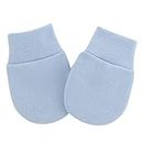 Baby Mittens Comfortable Feeling Newborn Gloves Classic Style Infant Accessories Clothing Decoration for Boys Girls, Light Blue