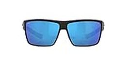 Costa Del Mar Men's Rinconcito Sunglasses, Matte Black/Blue Mirrored Polarized-580g, 60 mm