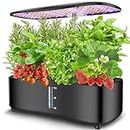 Large Tank Hydroponics Growing System 12 Pods, Herb Garden Kit Indoor with Grow Lights, Plants Germination Kit with Quiet Water Pump, Auto Timer, Height Adjustable to 20", Gardening Gifts Home Decor