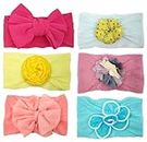 ANNA CREATIONS premium Designer Soft Flower Bow hairband Headband Hair Accessories for Baby Girls (Multicolor)