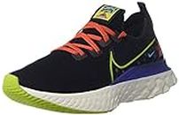 Nike Men's React Infinity Run FK AS Running Shoes 7 US, Black/Bright Cactus-SAIL-Rush Violet