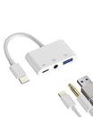 3.5mm Headphone to Lightning Jack USB Charger AUX 3in1 Cable Dongle Iphone Audio OTG Adapter for Apple 14 13 12 11 Pro Max Xr X 8 7 Plus Ipad Camera Mouse Keyboard Memory Stick Flash Drive Card Reader