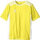 adidas mens Aeroready Entrada Crewneck Soccer SHORT SLEEVE JERSEY, Yellow/White, X-Small US