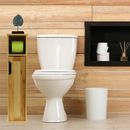 Evideco Mahe Free Standing Toilet Paper Holder Bathroom Storage Cabinet Bamboo Wood in Brown | 29.9 H x 7.2 W x 7.2 D in | Wayfair 9912195