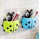 ANGEL INFINITE Plastic Ladybug Insect Wall Mount Toothbrush Holder Kids Bathroom Accessories Toothbrush Holders | Pencil | Colors