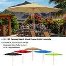 XL Shade 13Ft Wood Patio Umbrella 8 Rib 48mm Pole Table Parasol Outdoor Garden