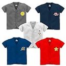 Kidbee Baby Boy's & Girl's T-Shirt Cotton Front Open Sleeveless Jhablas/Top Vest/T-Shirt (Set of 5) (6-9 Months, PL-JHS-Multi-5pc)