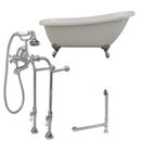 Cambridge Plumbing 61" x 28" Clawfoot Acrylic Bathtub w/ Faucet Acrylic in Gray | 29 H x 61 W in | Wayfair AST61-398463-PKG-CP-NH