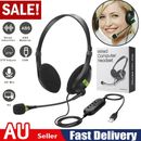 USB Headphones Computer Headset with Microphone Noise Cancelling For PC Laptop