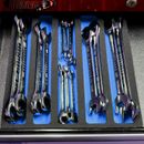 Wrench Tool Drawer Insert Organizer Blue and Black Foam Tray 5 Pockets