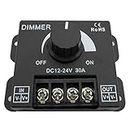 LED Dimmer/Schalter Drehdimmer 12V DC Gleichspannung für alle dimmbaren LED Lampen (Dimmer 30A schwarz)