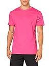 Build Your Brand Men's T-shirt Round Neck T Shirt, Hibiskus Pink, L UK
