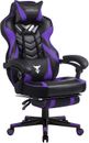Purple Gaming Chair Reclining Computer Footrest High Back Gamer Massage 