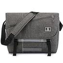OIWAS Canvas Messenger Bag Pack - Leisure 15 Inch Laptop Shoulder Satchel Briefcase Backpack for Men Women Teens (Gray)