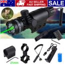 Green Dot Laser Sight Switch Rifle Scope With Rail Mount For Gun Hunting AU HOT