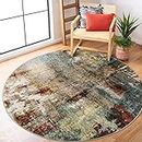 Lahome Modern Abstract Round Rug 5ft - Red Soft Bedroom Round Area Rug Kitchen Mat, Machine Washable Non Slip Non-Shedding Entry Floor Circle Carpet for Nursery Dorm Kitchen Dining Table Family Room