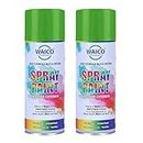 WAICO Green Spray Paint 2 X 400 mL | DIY, Quick Drying With Premium Finish | For Metal, Wood, Plastics & Walls | Multipurpose Colour For Car, Bike, Art & Craft (800 mL)