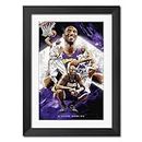 TenorArts NBA Player Laminated Posters Framed Paintings with Matt Finish Black Frames (12 inches x 9inches) (Kobe Bryant)