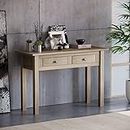 Vida Designs Panama Console Table 2 Drawer, Living Room Furniture, Natural Oak, Wax Finish