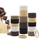 Dreamlover Hair Ties for Women, Girls Hair Ties for Thick Hair, Ponytail Holders, Seamless Hair Ties No Damage, Multi Colors A, 50 Pack