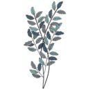 Blue Metal Leaf Wall Decor with Gold Accents