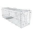 Live Animal Cage Trap 32" w/Iron Door Steel Cage Foldable Catch Release Humane Rodent Cage for Dogs,Rabbits, Stray Cat, Raccoon, Chicken, Skunk & Chipmunks