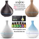 Anjou AD012 500ml Cool Mist Humidifier Aromatherapy Diffuser with Free Oil DI61