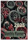 2024-2025 Monthly Planner: Red and Black Camo and Rims Cover