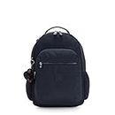 Kipling Women's Seoul 15" Laptop Backpack, Durable, Roomy with Padded Shoulder Straps, Built-in Protective Sleeve, True Blue Tonal 2, 12.75" L x 17.25" H x 9" D