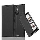 cadorabo Book Case works with Nokia Lumia 1520 in NIGHT BLACK - with Magnetic Closure, Stand Function and Card Slot - Wallet Etui Cover Pouch PU Leather Flip