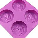 Vedini 4 Dual Face Sun & Moon Face Soap Molds, Flexible Nonslip Mold for Soap Making, Bath Bomb Molds for Homemade Bath Bombs, Lotion Bar, DIY Resin Making, Wax, Polymer Clay (Multicolor) JKB-312