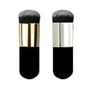 2 Pieces Foundation Brush, Chubby Makeup Brush, Suit For Blending Liquid, Cream or Flawless Powder Cosmetics(Golden & Silver)