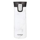 Contigo Double Wall Vacuum Insulated Stainless Steel Life Flask BPA-Free Thermos Travel Water Bottle Sipper- Hot and Cold 12 Hours (450 Ml , White Marble)