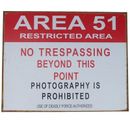 Treasure Gurus No Trespassing Us Area 51 Tin Sign | 15 H x 12 W x 1 D in | Wayfair SN-TN2AREA51