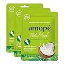 Amope Pedimask Foot Sock Mask 3-Pack (3 Packs x 1 Pair), Coconut Oil Essence, Blend Of Moisturizers To Rejuvenate & Soothe Your Feet