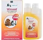 Wiggles Wicoat Dog Skin Coat Supplement Syrup Cat, 250ml - Multivitamins Itchy Dry Skin Care Treatment - Sardine Fish Oil, Flaxseed Oil, Soybean Oil