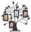 Philip Whitney Picture Frames, Family Tree Picture Frames with 4 Hanging Photo Frames, Wall Decor, Table Decor, Gifts for Mom, 13"