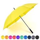 RUMBRELLA Golf Umbrella Large Windproof Umbrellas Auto Open 55IN, Bright Yellow